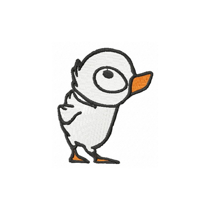 Inquisitive duckling embroidery design - Embroidery Design