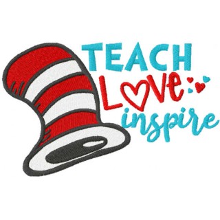 Cat teach love inspire embroidery design - Embroidery Design