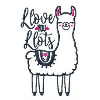 I love you lots llama embroidery design - Embroidery Design