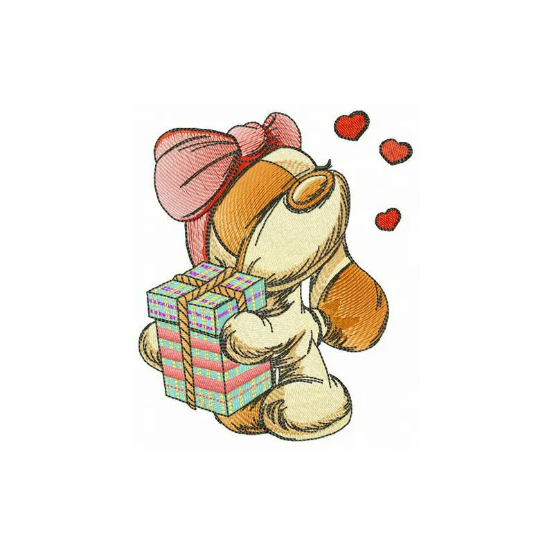 Cocker Spaniel girl embroidery design showcasing a charming dog motif for stitching on various fabric items.