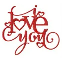 I love you embroidery design showcased on a soft fabric, perfect for Valentine's Day gifts and decorations.