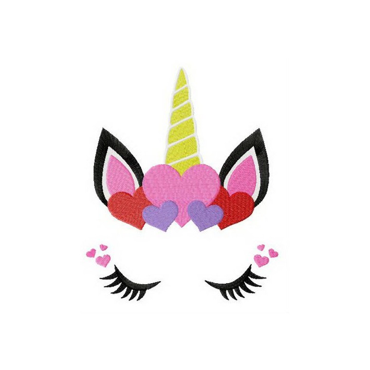 Unicorn in love embroidery design - Embroidery Design