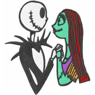 Jack and Sally together forever embroidery design - Embroidery Design