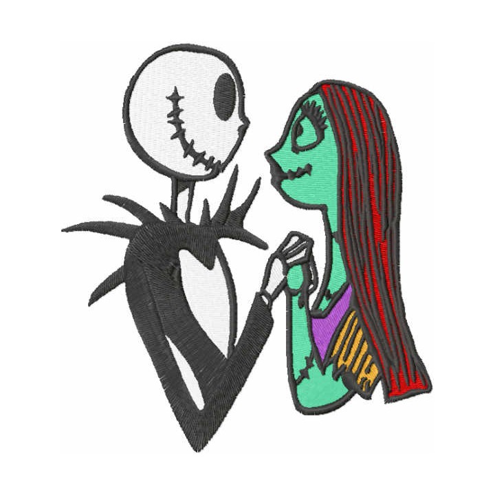 Jack and Sally together forever embroidery design - Embroidery Design