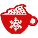 Embroidery design of a festive Christmas red cup, perfect for holiday-themed projects and decorations.