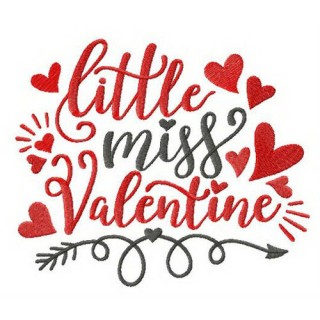 Little Miss Valentine embroidery design - Embroidery Design