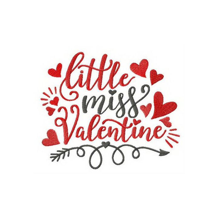 Little Miss Valentine embroidery design - Embroidery Design