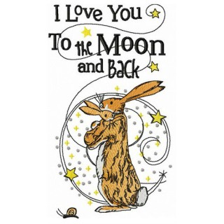 I love you to the Moon and back embroidery design - Embroidery Design