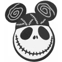 Mickey Skellington embroidery design showcasing a whimsical fusion of Mickey Mouse and Halloween themes.