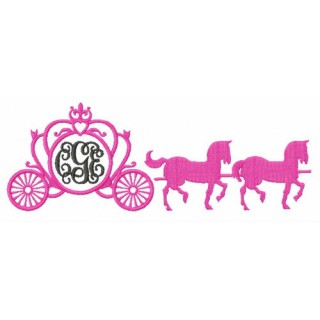 Carriage with horses embroidery design - Embroidery Design