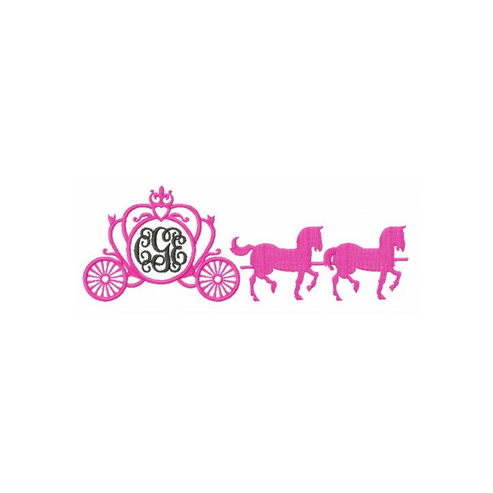 Carriage with horses embroidery design - Embroidery Design