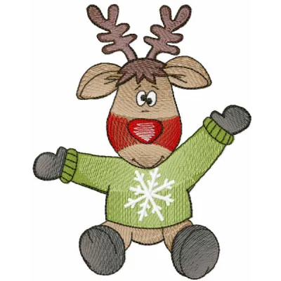 Preview of the My New Warm Sweater embroidery design featuring charming woodland animals for cozy stitching projects.