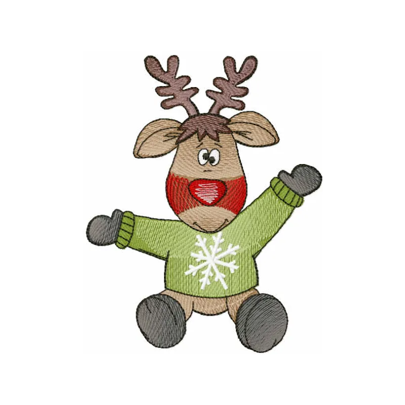 Preview of the My New Warm Sweater embroidery design featuring charming woodland animals for cozy stitching projects.