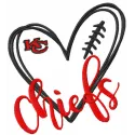 Love Chiefs embroidery design featuring a football theme, ideal for stitching on caps, hoodies, and tote bags.