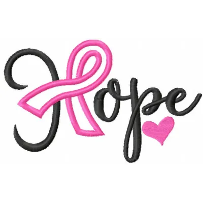 Hope embroidery design showcasing an inspiring quote, perfect for embellishing various fabric items.