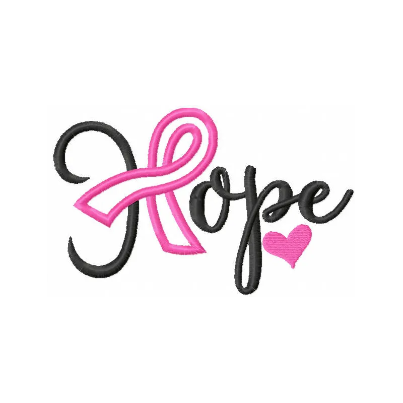 Hope embroidery design showcasing an inspiring quote, perfect for embellishing various fabric items.