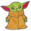 Young Yoda embroidery design featuring the beloved character from Star Wars, perfect for themed projects.