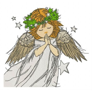 Praying angel embroidery design - Embroidery Design