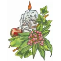 Preview of a Christmas embroidery design featuring a candle, perfect for holiday stitching projects.
