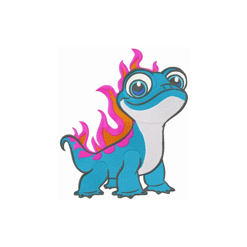 Fire spirit embroidery design showcasing vibrant flames, perfect for adding flair to t-shirts and hoodies.