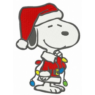 Snoopy with garland embroidery design - Embroidery Design