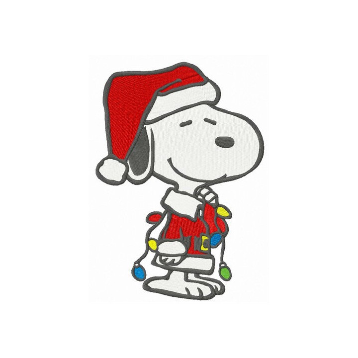 Snoopy with garland embroidery design - Embroidery Design