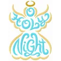 Holly Night embroidery design showcasing a festive quote pattern, perfect for holiday-themed projects.