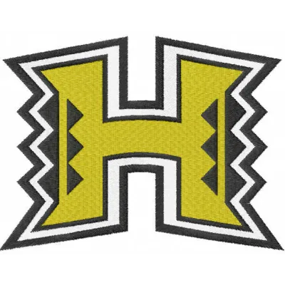University of Hawaii embroidery design showcasing vibrant colors and intricate details for college sports enthusiasts.