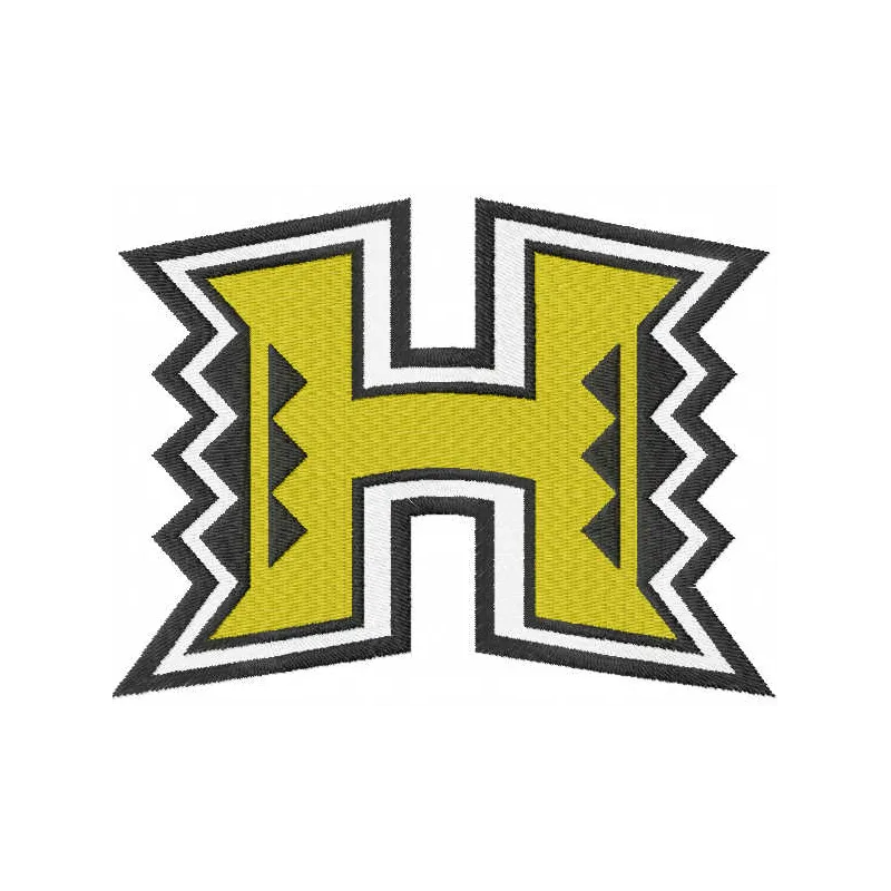 University of Hawaii embroidery design showcasing vibrant colors and intricate details for college sports enthusiasts.