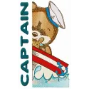 Preview of Bear the Captain embroidery design featuring a charming teddy bear in a captain's hat.