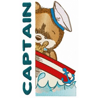 Bear the captain embroidery design - Embroidery Design