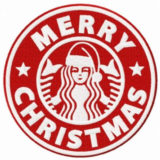 Merry Christmas Starbucks embroidery design - Embroidery Design