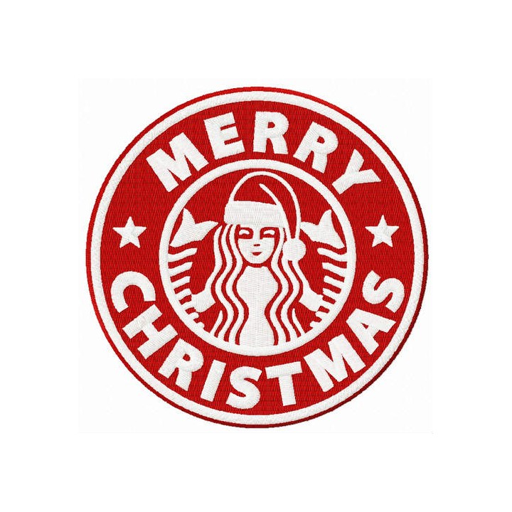 Merry Christmas Starbucks embroidery design - Embroidery Design