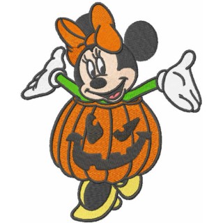 Minnie Halloween pumpkin embroidery design - Embroidery Design