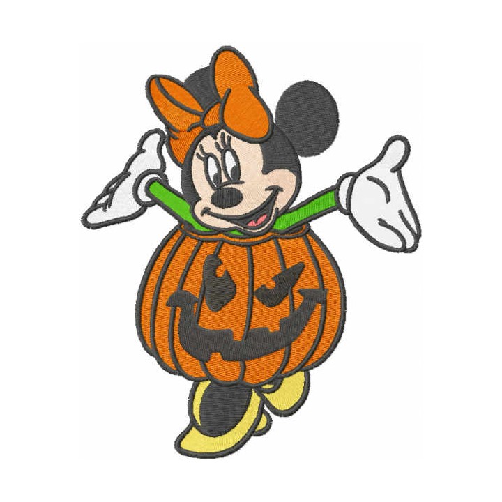 Minnie Halloween pumpkin embroidery design - Embroidery Design