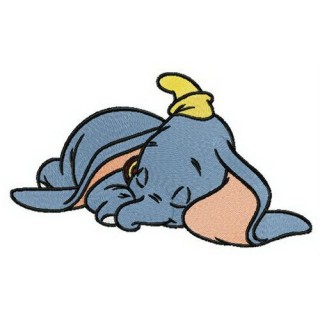Tired Dumbo embroidery design - Embroidery Design