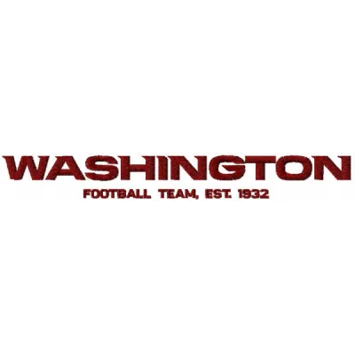 Washington football team logo embroidery design, showcasing a detailed stitched motif for sports enthusiasts.