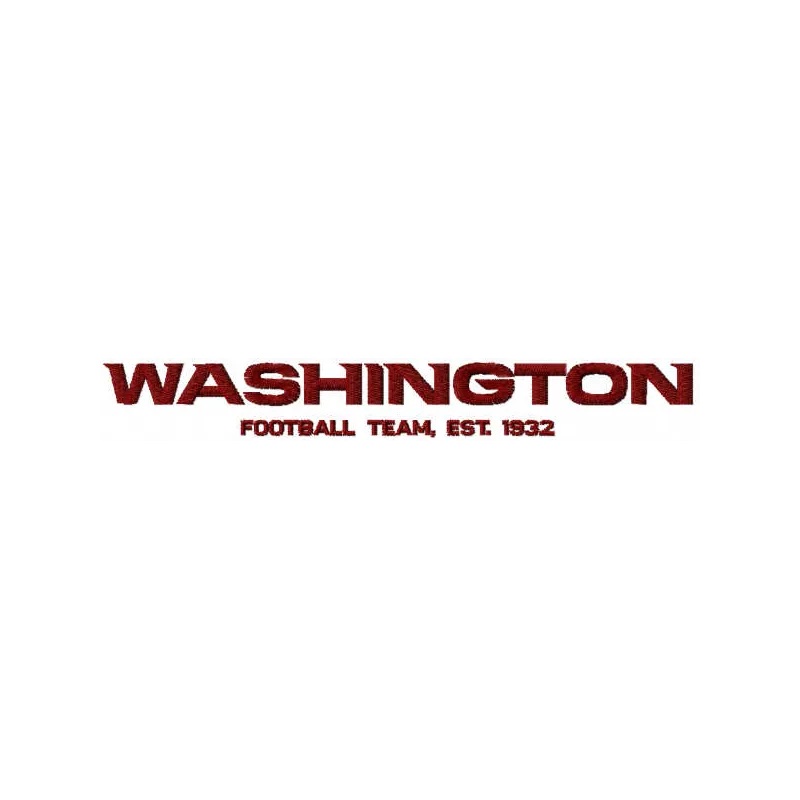 Washington football team logo embroidery design, showcasing a detailed stitched motif for sports enthusiasts.
