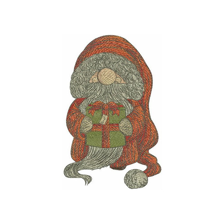 Kind gnome embroidery design - Embroidery Design