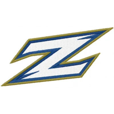 Akron Zips Primary Logo embroidery design showcasing the team's official logo for stitching on apparel and accessories.