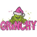 Preview of Christmas Grinchy embroidery design featuring a whimsical Grinch character for festive stitching projects.