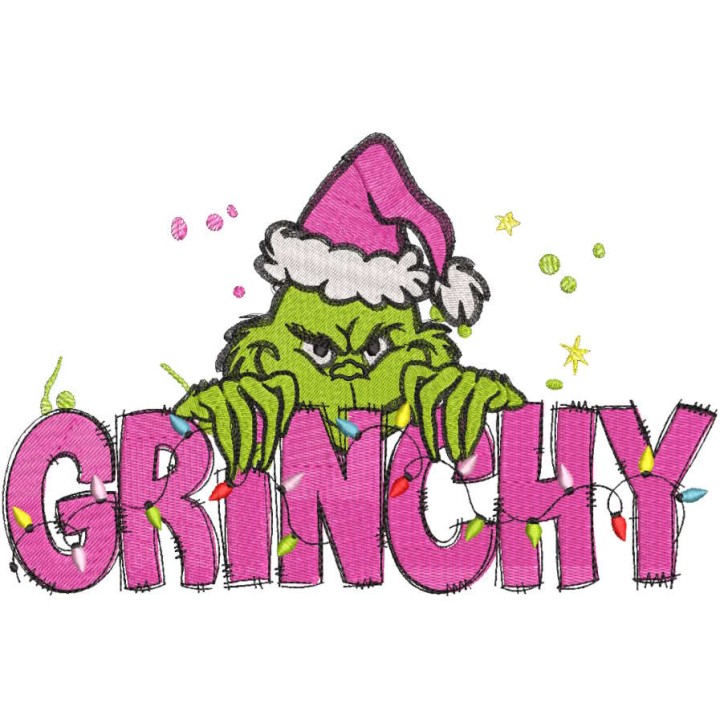 Christmas Grinchy embroidery design - Embroidery Design