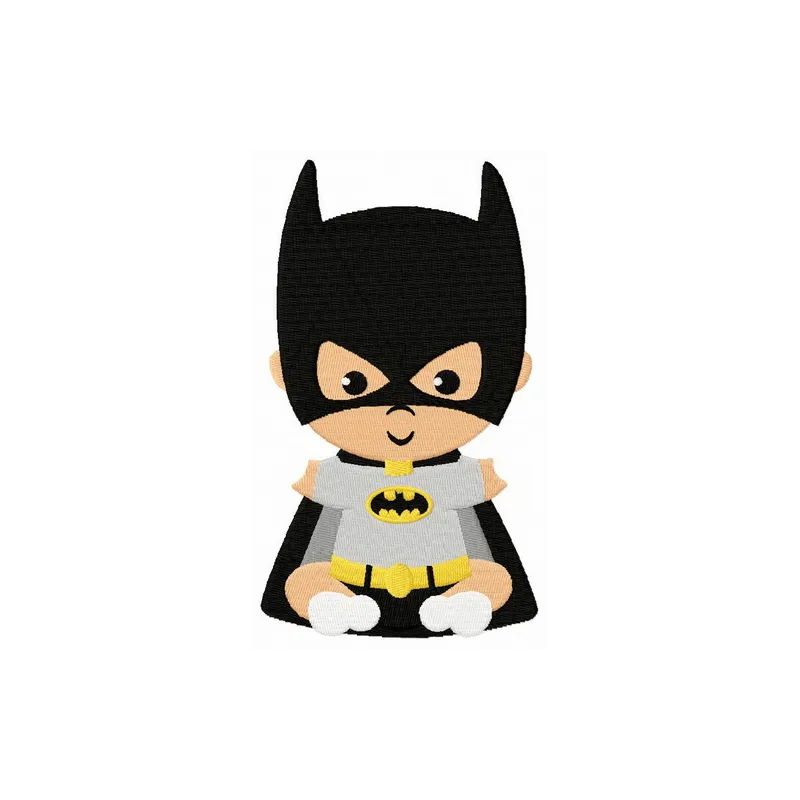 Preview of a Baby Batman embroidery design, featuring a cute and whimsical stitched motif for baby onesies and blankets.