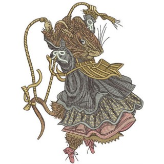 Rat jumping rope embroidery design - Embroidery Design