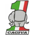Ducati Elephant Cagiva logo embroidery design showcasing intricate stitching patterns for auto and moto enthusiasts.