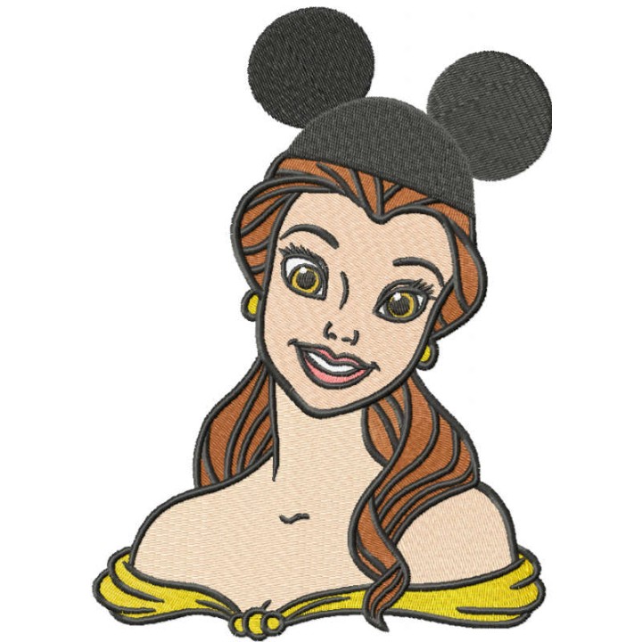 Belle Mickey Mouse hat embroidery design - Embroidery Design