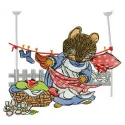 Mouse laundry embroidery design featuring a playful mouse surrounded by laundry elements, perfect for creative stitching.