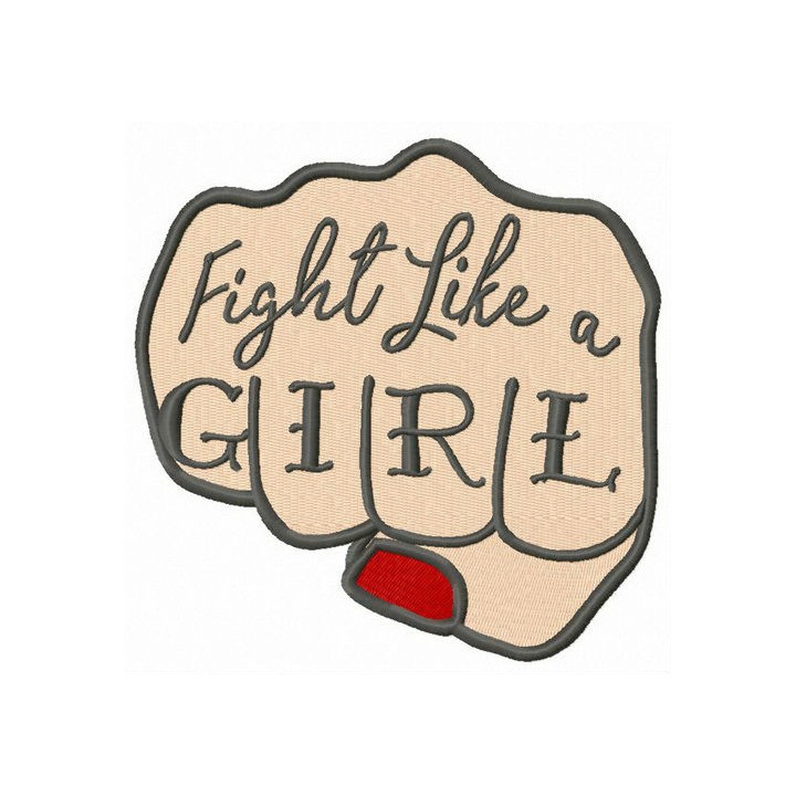 Fight like a girl fist embroidery design - Embroidery Design