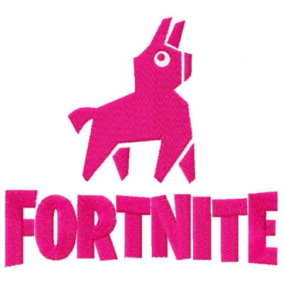 Llama embroidery design showcasing a playful llama motif, perfect for Fortnite-themed projects.