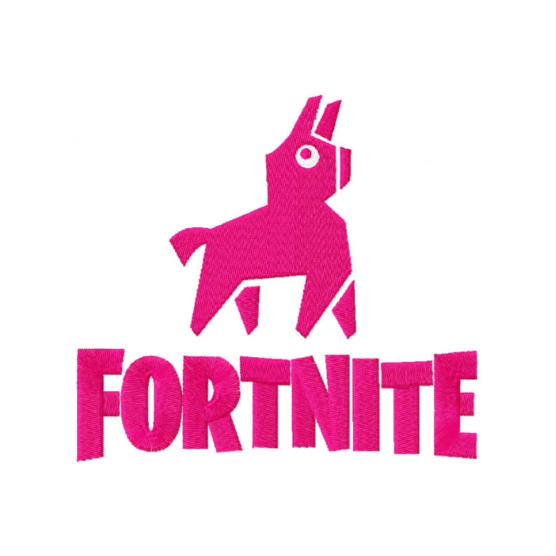 Llama embroidery design showcasing a playful llama motif, perfect for Fortnite-themed projects.